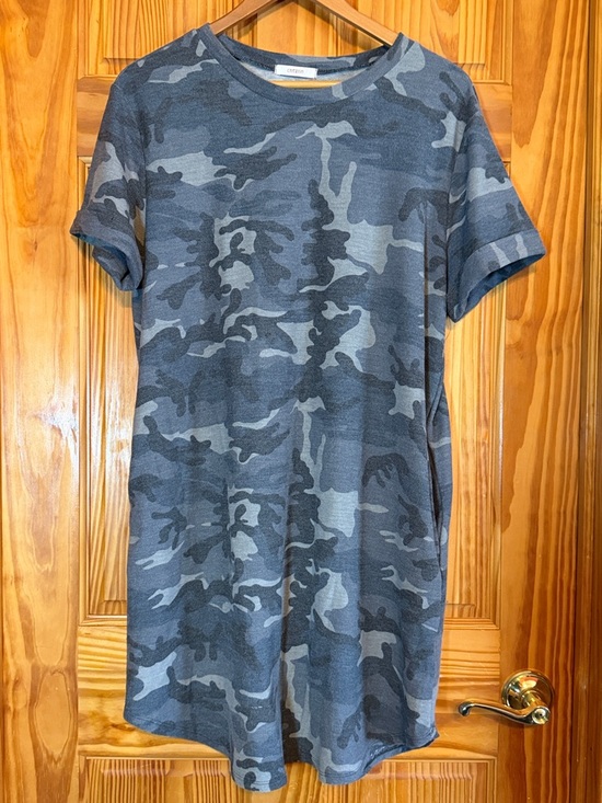 Cherish Dresses & Skirts - Cherish Women's Midi Tee Dress in Gray Camo